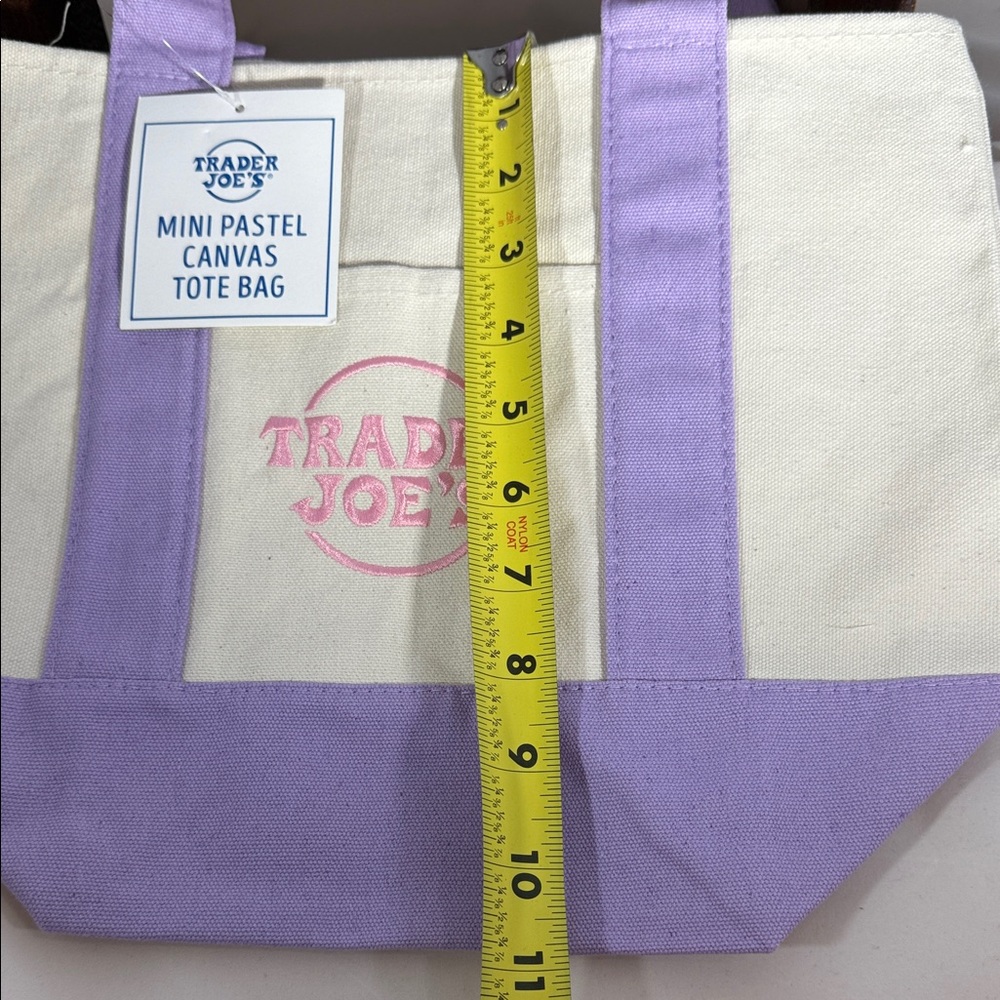 Trader Joe's Mini Pastel Canvas Tote Bag - Picture 4 of 5